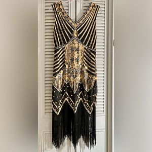 Sequined dress with fringe- Roaring 20s costume or formal!